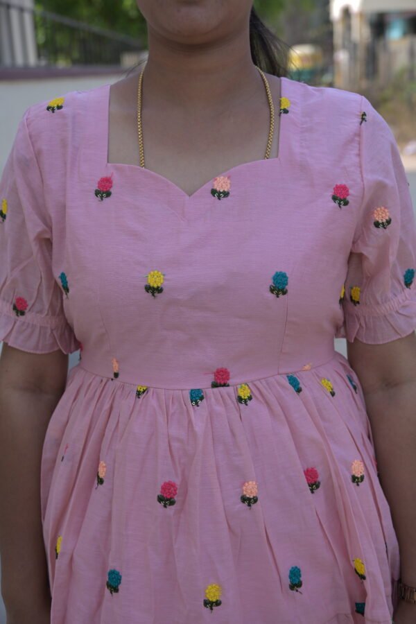 Pink Mulchanderi Frock(LIVA002)