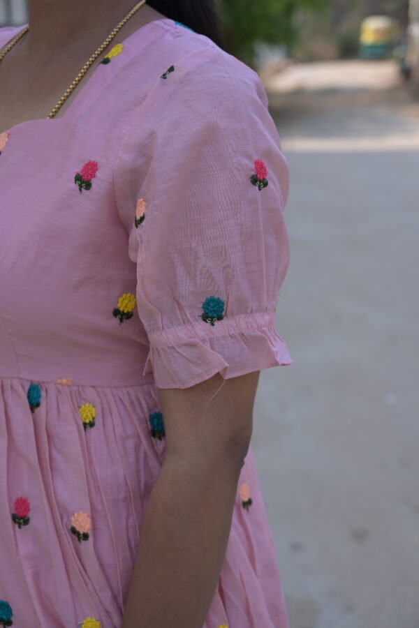 Pink Mulchanderi Frock(LIVA002)