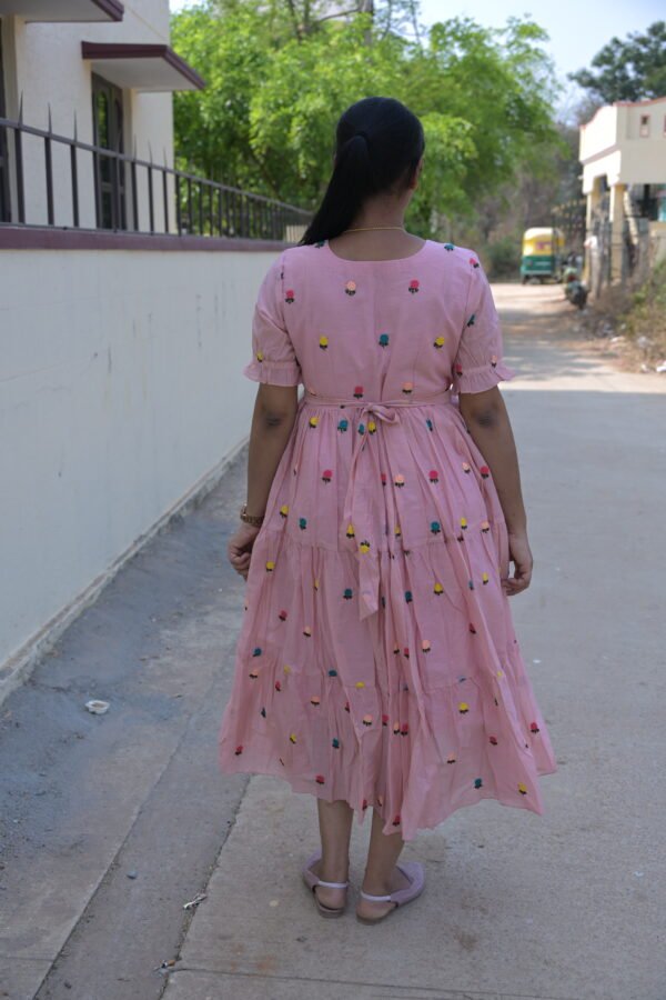 Pink Mulchanderi Frock(LIVA002)