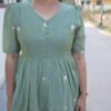 Green Mulchanderi Frock(LIVA007)