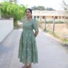 Green Mulchanderi Frock(LIVA007)