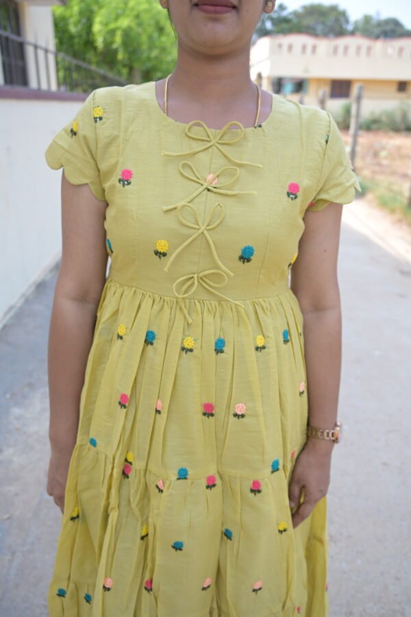 Yellow Mulchanderi Frock(LIVA001)