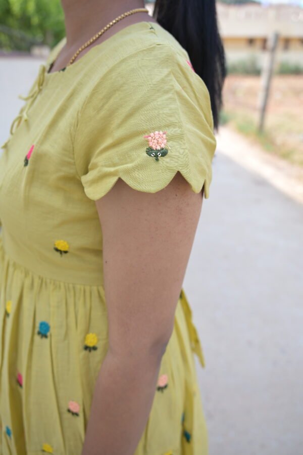 Yellow Mulchanderi Frock(LIVA001)