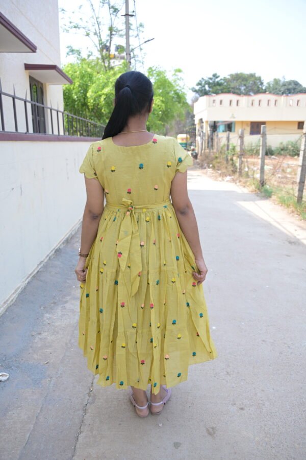 Yellow Mulchanderi Frock(LIVA001)