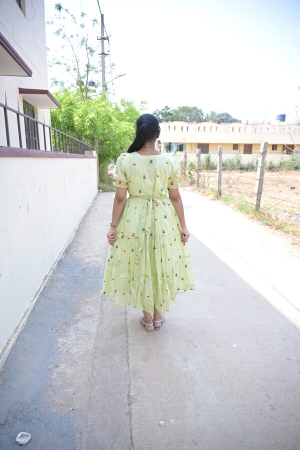 Pista Green Mulchanderi Frock(LIVA003)
