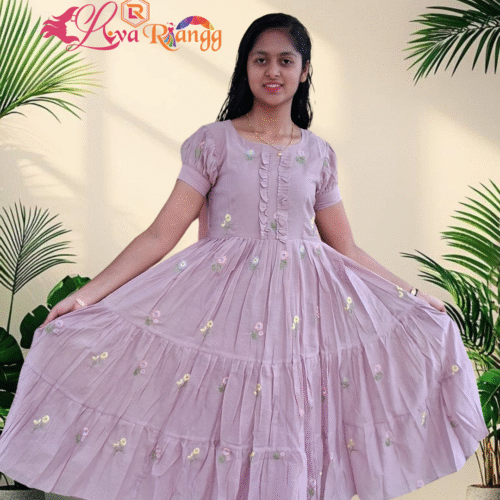 Lavender Mulchanderi Frock(LIVA005)
