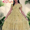 Yellow Mulchanderi Frock(LIVA001)