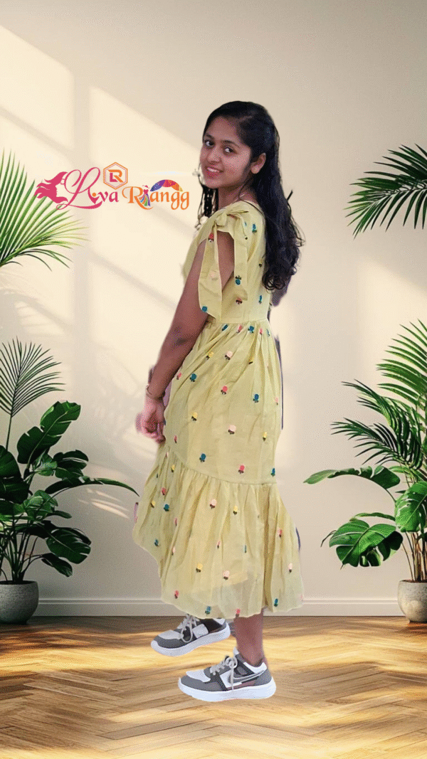 Yellow Mulchanderi Frock(LIVA001)