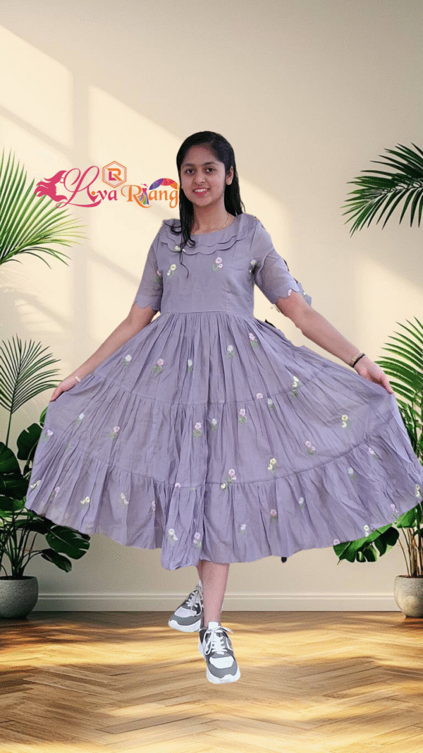 Purple Mulchanderi Frock(LIVA006)