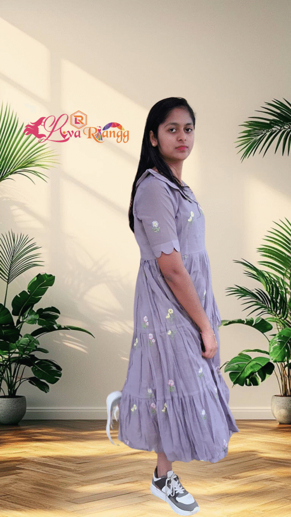 Purple Mulchanderi Frock(LIVA006)