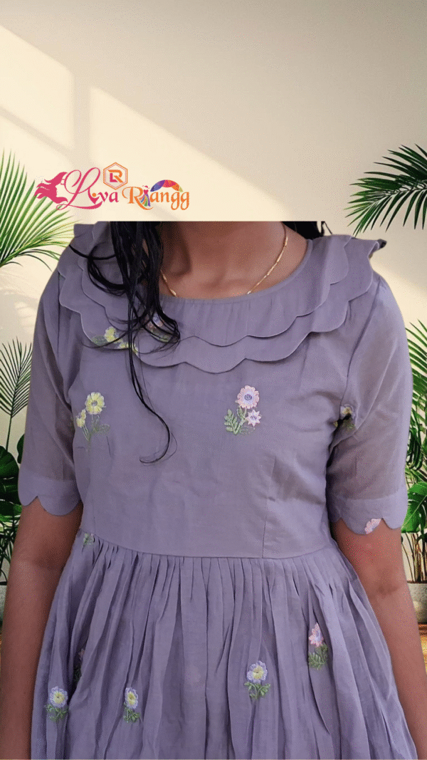 Purple Mulchanderi Frock(LIVA006)