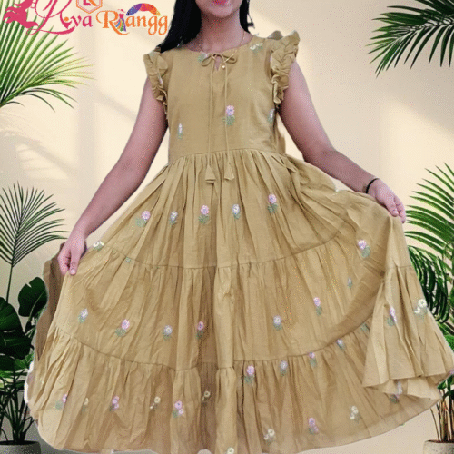 Majenta Mulchanderi Frock(LIVA004)