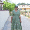 Green Mulchanderi Frock(LIVA007)