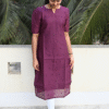 Wine Vneck MulCotton Kurta