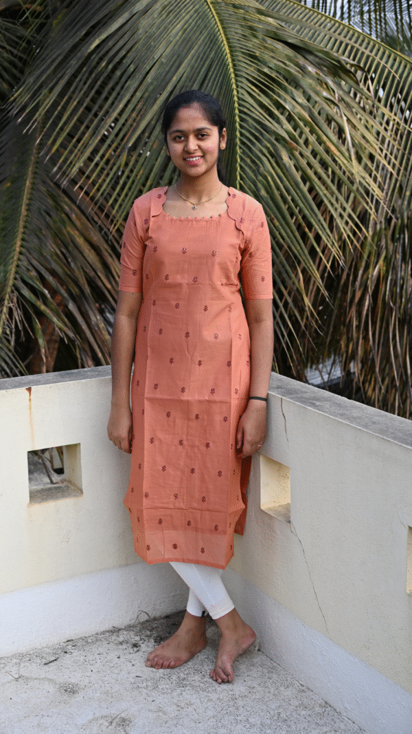 Brown MulCotton Scallop Kurti