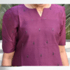 Wine Vneck MulCotton Kurta