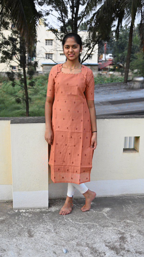 Brown MulCotton Scallop Kurti