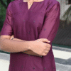 Wine Vneck MulCotton Kurta