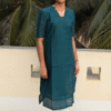 Dark Teal Mulcotton Kurta