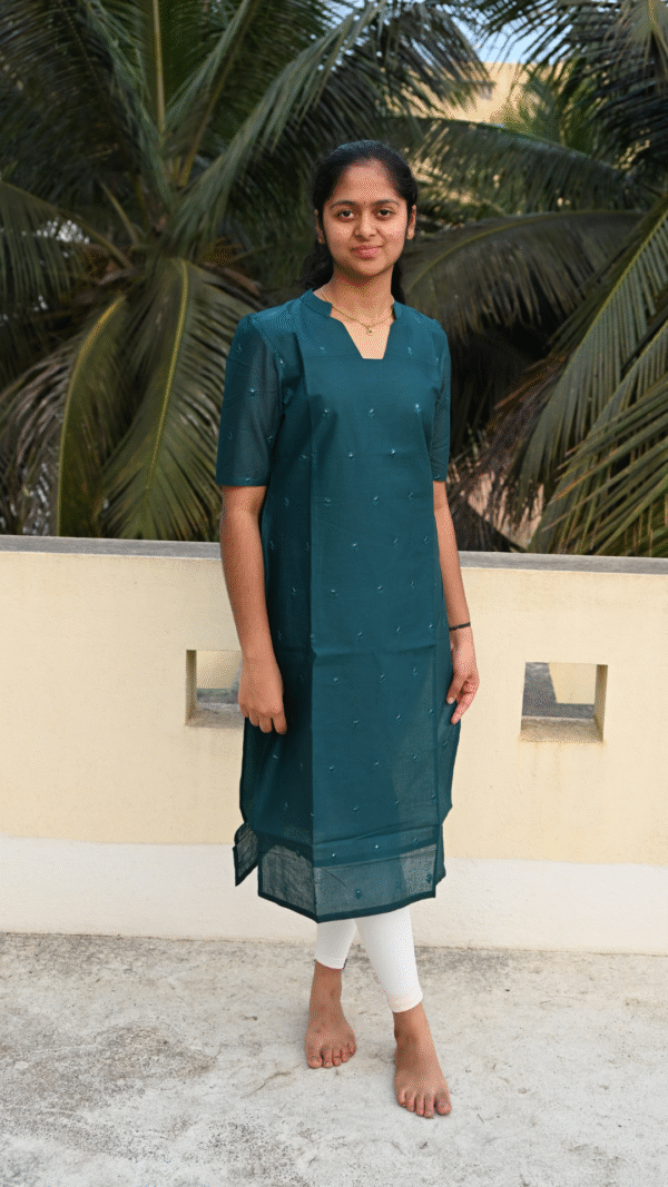 Dark Teal Mulcotton Kurta