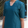 Dark Teal Mulcotton Kurta