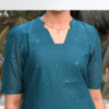 Dark Teal Mulcotton Kurta
